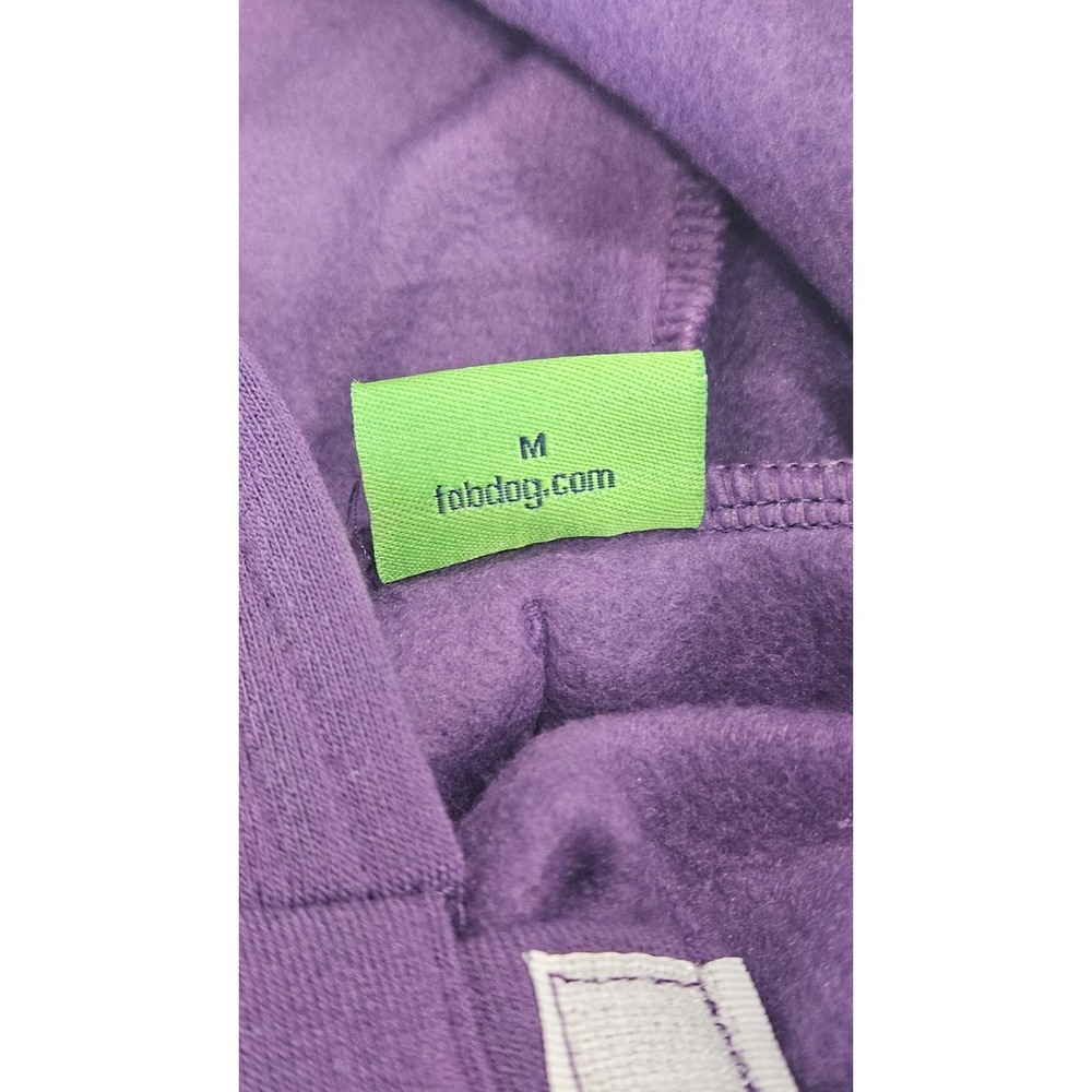 Fabdog Dog Hoodie Purple Working Remotely Today Fleece Pet Sweatshirt Size 14 - Picture 6 of 6